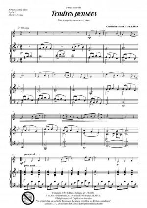 Tendres pensées (trompette -ou cornet- et piano)