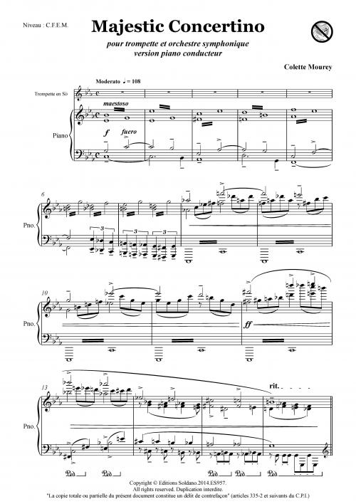 Majestic Concertino (trompette -ou cornet- et piano)