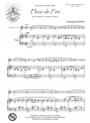 Fleur de Fée (trompette -ou cornet- et piano)