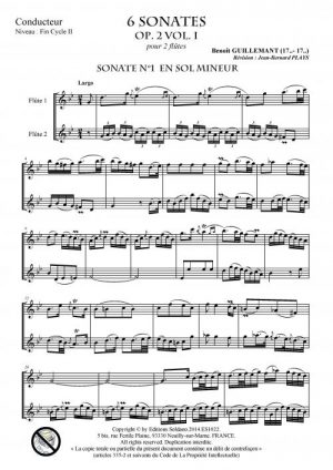 6 sonates opus 2 -VOLUME 1 (deux flûtes)