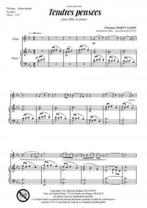 Tendres pensées (flûte et piano)