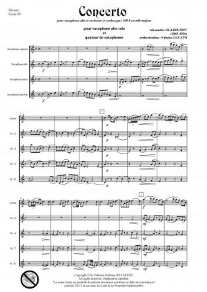 Concerto en mib (saxophone alto solo et quatuor de saxophones)