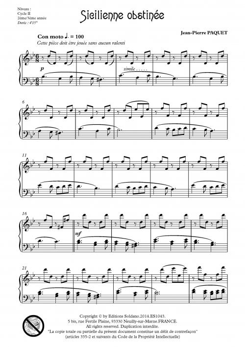 Sicilienne obstinée (piano)