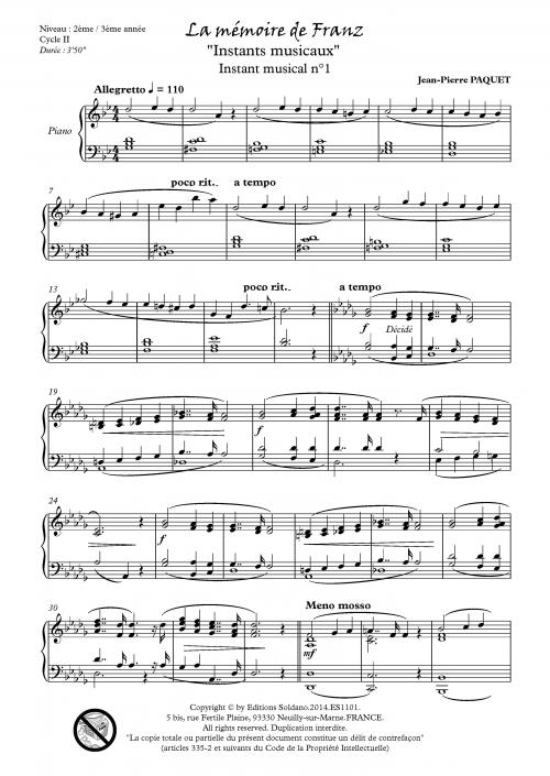 La mémoire de Franz -VOLUME 2- (piano)