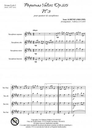 Pequenaz valse n°3 (quatuor de saxophones)