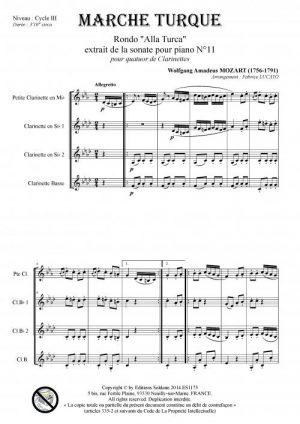 Marche Turque (quatuor de clarinettes)