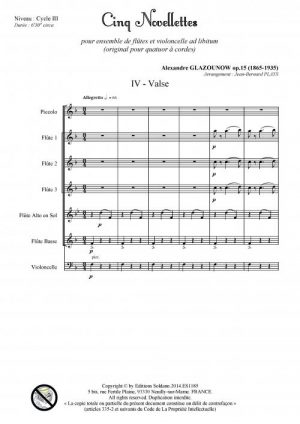 Cinq novellettes -n°4- (ensemble de flûtes et violoncelle ad lib.)