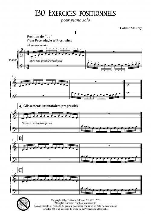 130 exercices positionnels (piano)
