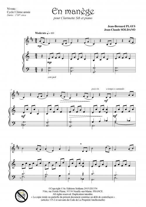 En manège (clarinette et piano)