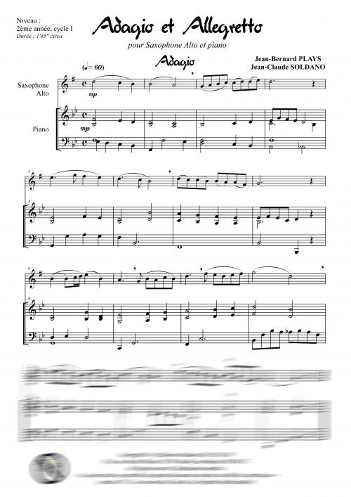 Adagio et Allegretto (saxophone alto et piano)