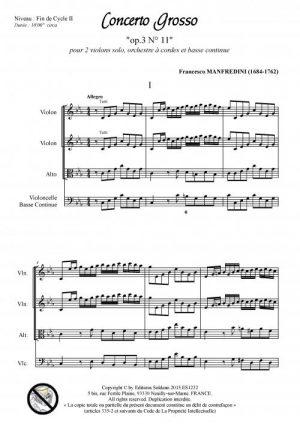 Concerto Grosso (2 violons solo-orchestre à cordes et basse continue)