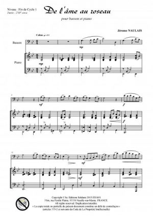 De l'âme au roseau (pour basson et piano)