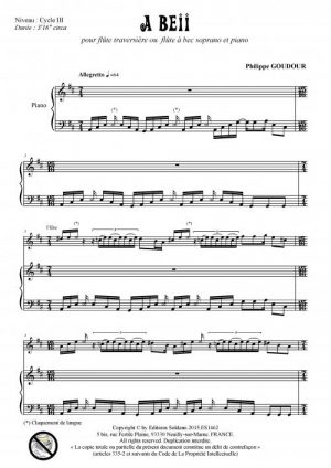 A Beii (flûte ou flûte à bec soprano et piano)