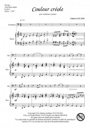 Couleur créole (trombone et piano)