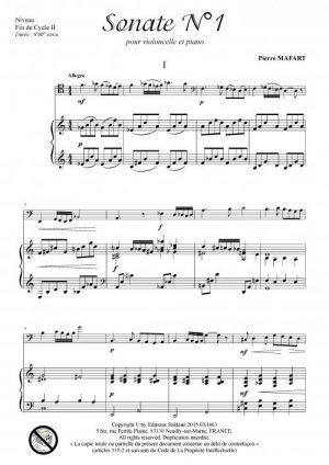 Sonate n°1 (violoncelle et piano)