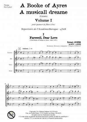 A Book of Ayres -Volume 1- (quatuor de flûtes à bec)