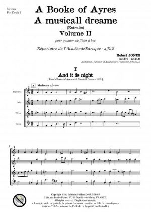 A Book of Ayres -Volume 2- (quatuor de flûtes à bec)