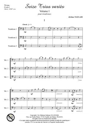 16 trios variés -VOL.1 (trios de trombones)