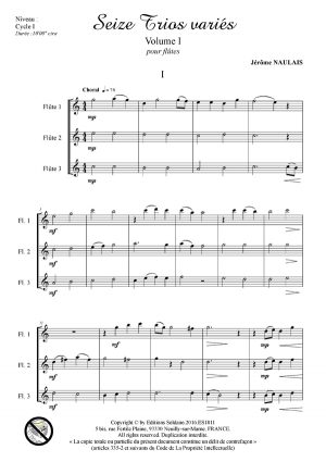 16 trios variés -VOL.1 (trios de flûtes)