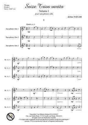 16 trios variés -VOL.1 (trios de saxophones alto)