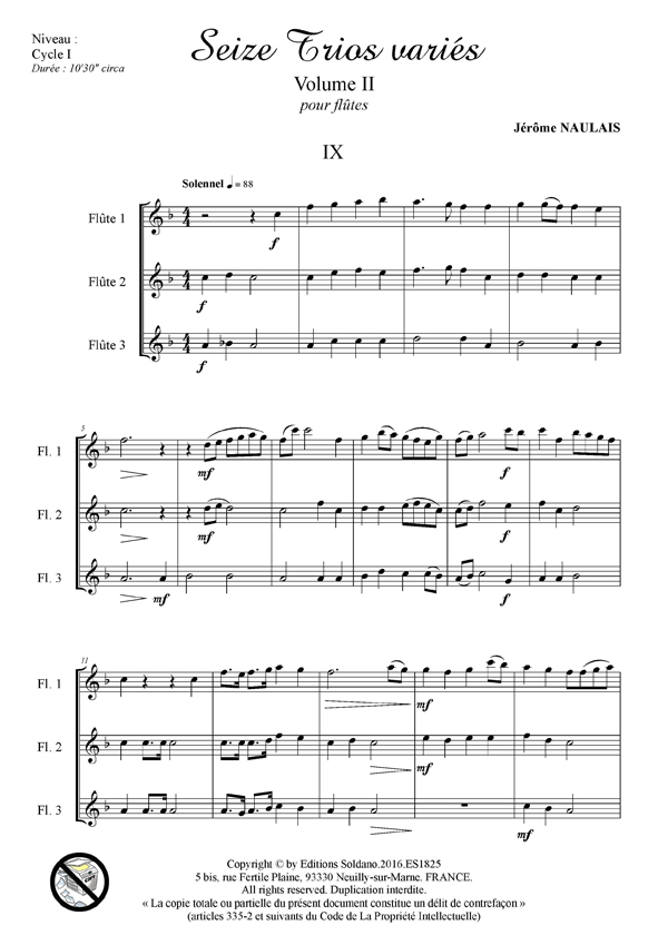 16 trios variés -VOL.2 (trios de flûtes)