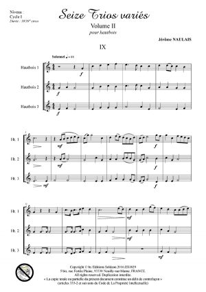 16 trios variés -VOL.2 (trios de hautbois)