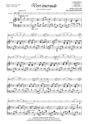 Vert émeraude (trombone et piano)