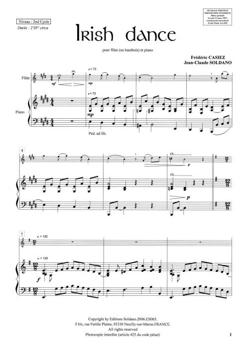 Irish dance (flûte ou hautbois et piano)