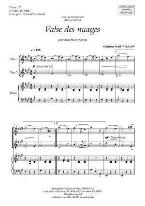 Valse des nuages (2 flûtes et piano)
