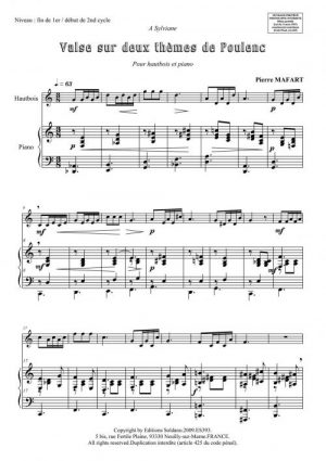 Valse sur 2 thèmes de Poulenc (hautbois et piano)
