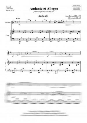 Andante et Allegro (Saxophone alto et Piano)