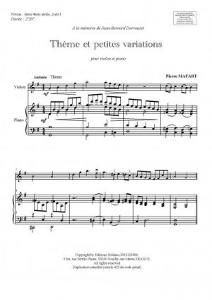 Thème et petites variations (violon et piano)