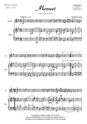 Menuet (violon et piano)