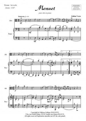 Menuet (alto et piano)