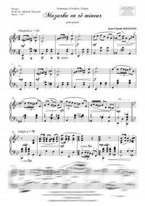 Mazurka en ré mineur (piano)