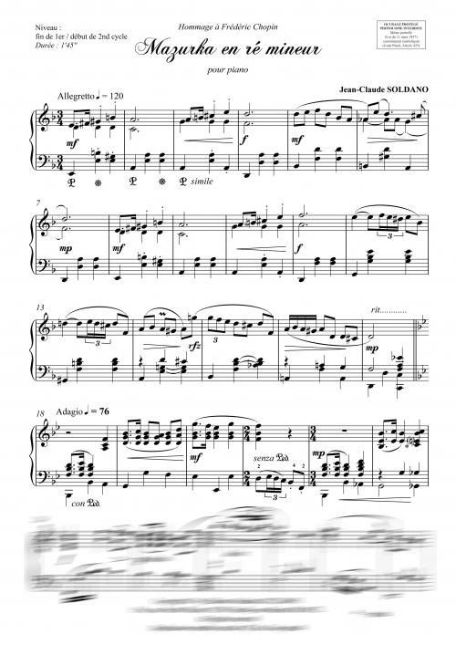 Mazurka en ré mineur (piano)
