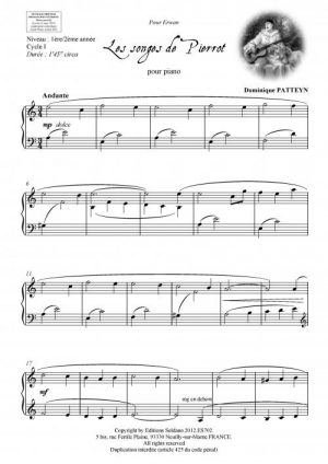 Les comptines de Pierrot et Colombine (piano)