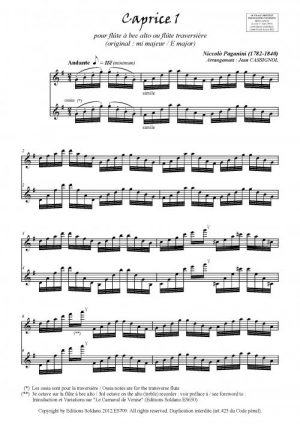 Caprices 1 à 3 (flûte à bec alto ou flûte traversière)