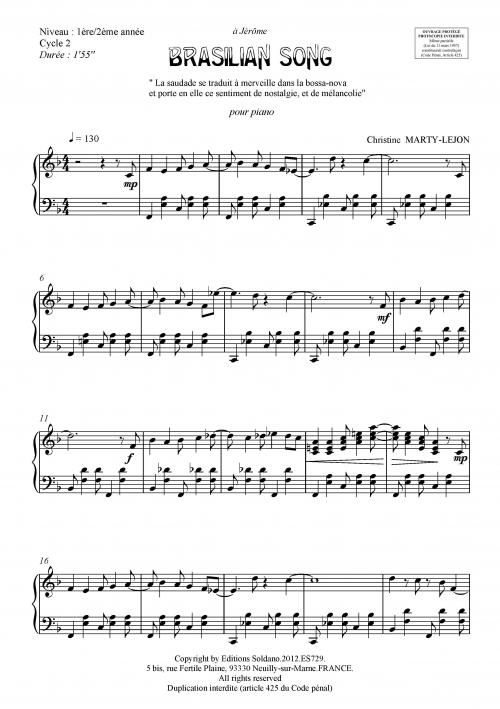 Brasilian song (piano)