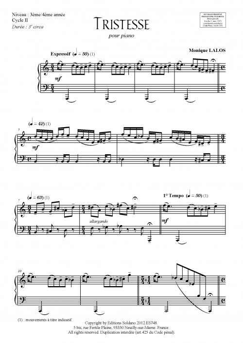 Tristesse et Souffrances (piano)