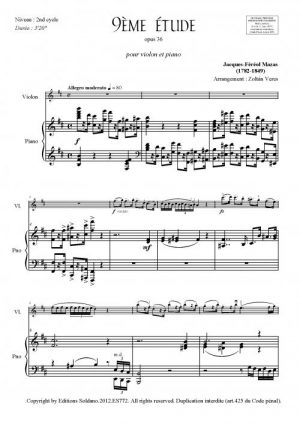 9ème étude (violon et piano)