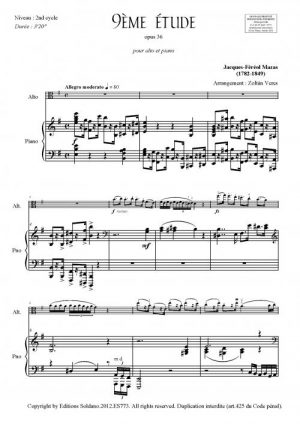 9ème étude (alto et piano)