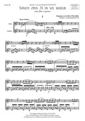 Sonate en sol majeur opus 24 (flûte et guitare)
