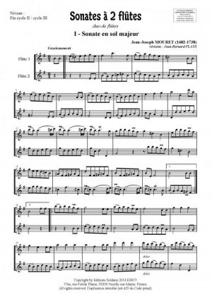 Sonates à 2 flûtes - Volume 1 (duo de flûtes)