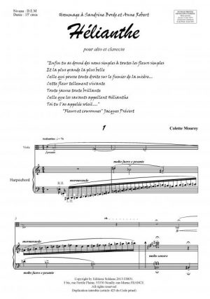 Hélianthe (alto et clavecin)