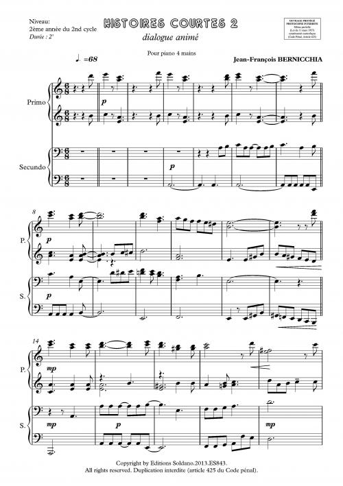 Histoires courtes n°2 (piano 4 mains)