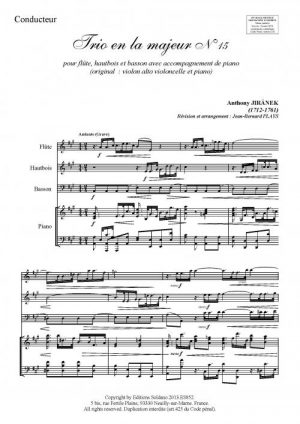 Trio en la majeur (flûte, hautbois, basson et piano)