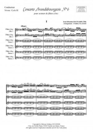 Concerto Brandebourgeois n°6 (sextuor de flûtes à bec)