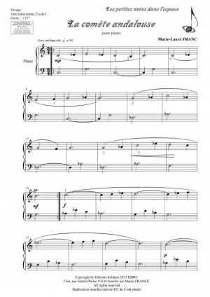 Les petites notes dans l'espace -Volume 1- (piano)