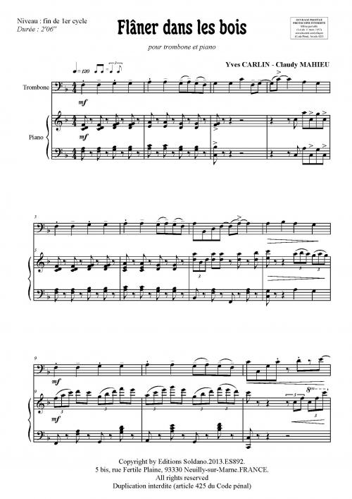 Flâner dans les bois (trombone et piano)